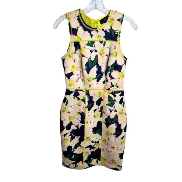 J Crew Floral Cove Surf Scuba Neoprene Bodycon Dress Casual SZ 00 - Picture 1 of 11